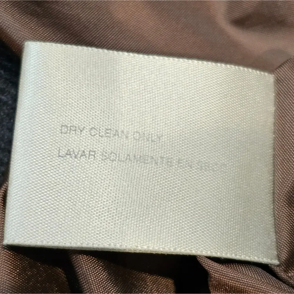 Jacqueline Ferrar Button Up Mid Length Lined Coat Brown Velour Collar Large